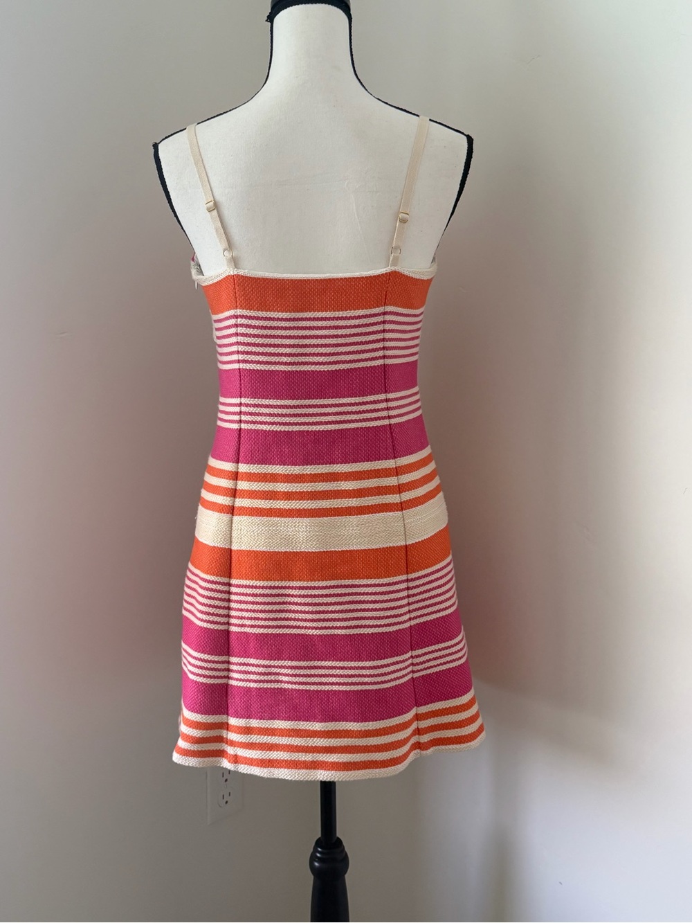 Hutch Cream, Pink, and Orange Striped Button Front Sundress - Picture 4 of 13